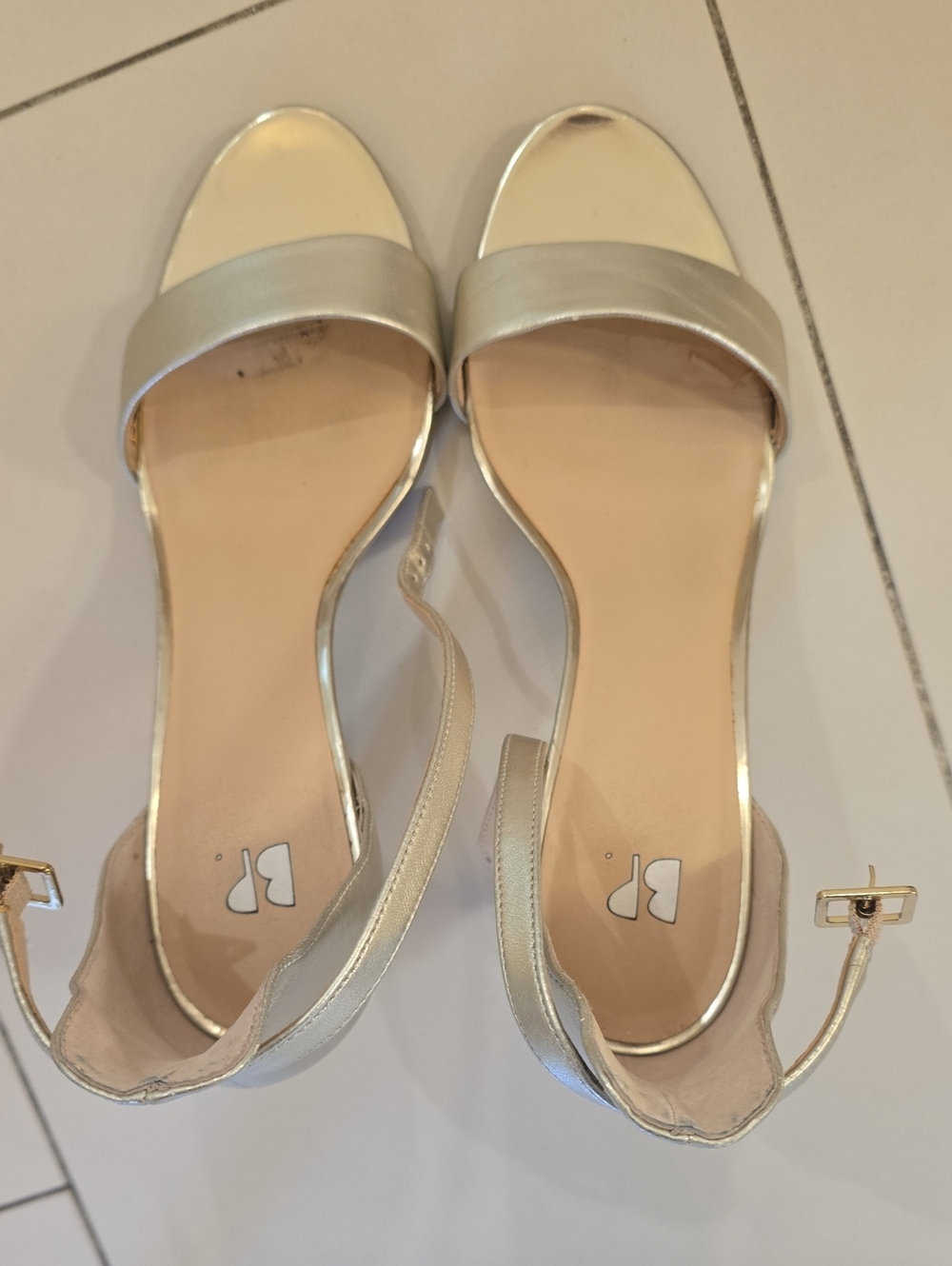 bp Metallic Silver Open-Toe Ankle-Strap Sandals